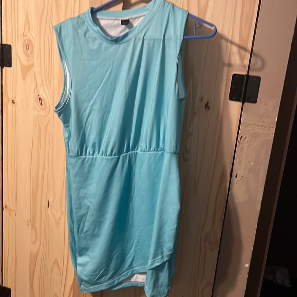 Teal blue short dress
